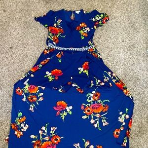 Blue floral fancy dress